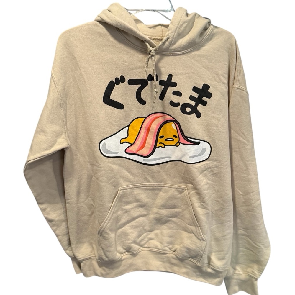 Sanrio Gudetama the Lazy Egg Graphic Hoodie Hooded Sweatshirt, size Medium